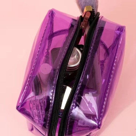 Womens NEW Royal Purple PVC Cosmetic Bag/Travel Bag/Tarot Clutch/Mini Purse, OS - Picture 4 of 7